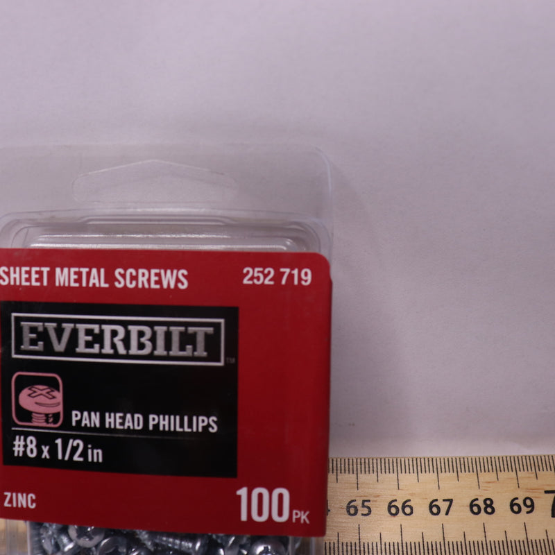 (100-Pk) Everbilt Hex-Head Slotted Drive Sheet Metal Screws