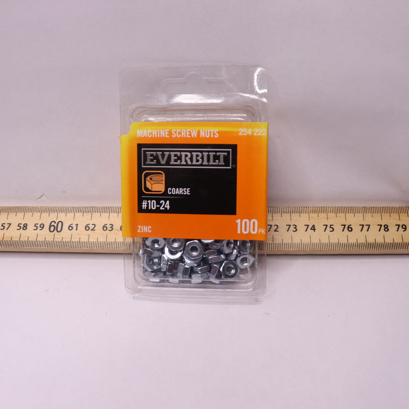 (100-Pk) Everbilt Machine Screw Nuts Zinc-Plated