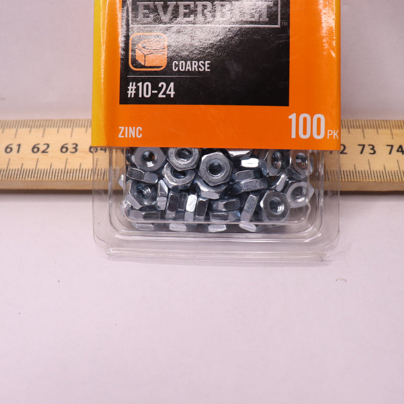 (100-Pk) Everbilt Machine Screw Nuts Zinc-Plated