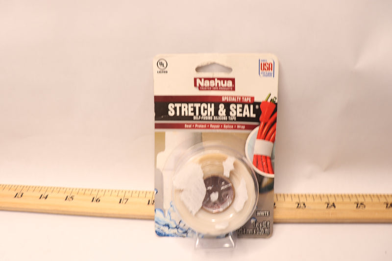 Nashua Stretch & Seal Self-Fusing Silicone Tape White 1" x 10' D-712-2