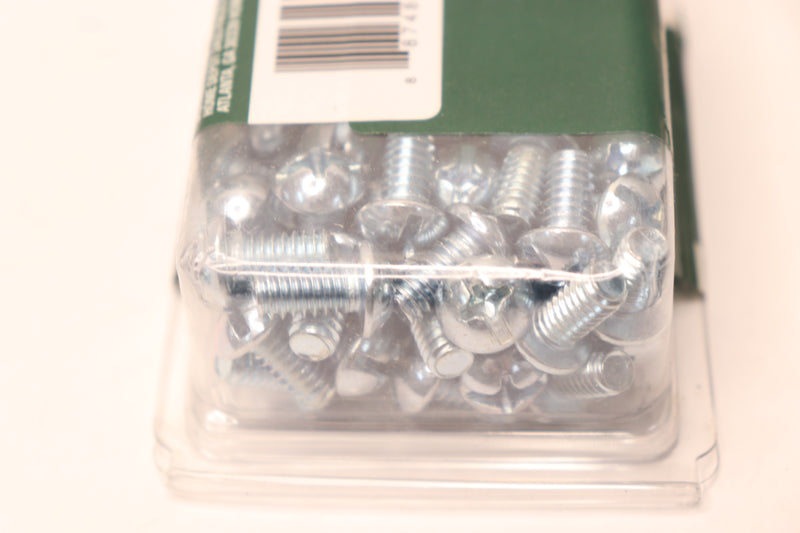 (100-Pk) Everbilt Round Head Machine Screw Zinc Plated 1/4".-20 x 1/2" -Unopened