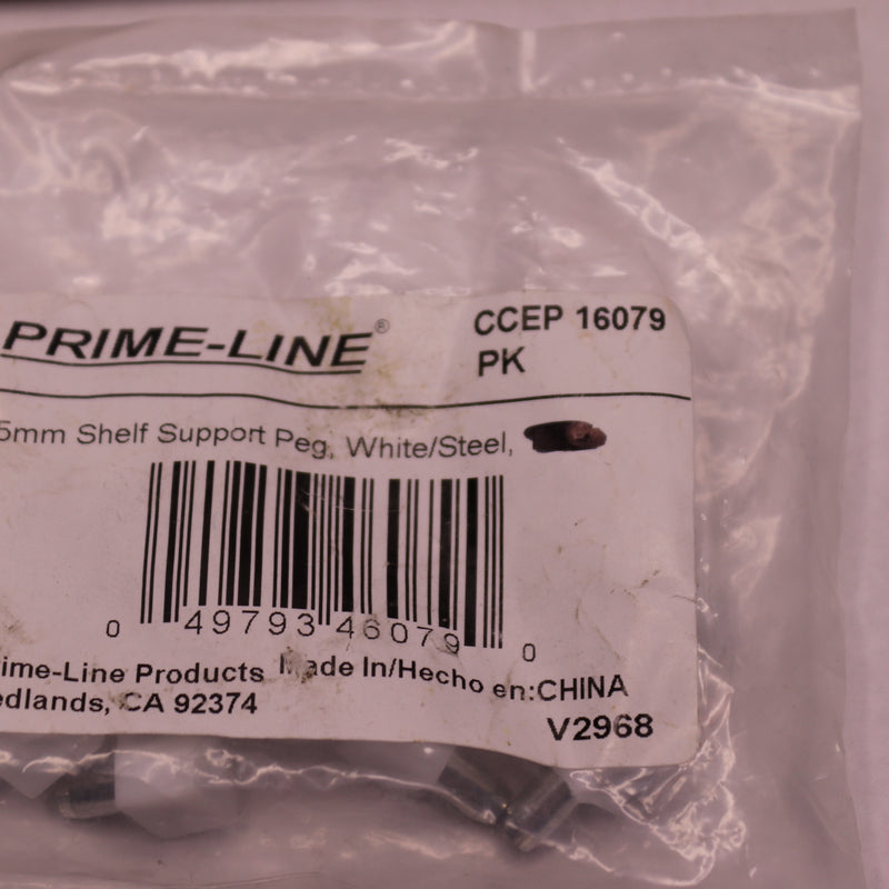 (11-Pk) Prime-Line Shelf Support Peg Plastic White 5mm 16079