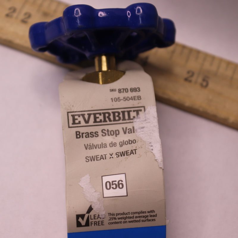 Everbilt Stop Valve Brass 870 693 Handle Assembly Only