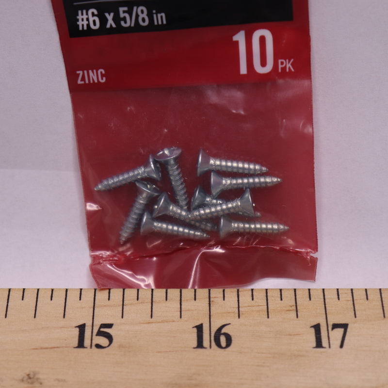 (10-Pk) Everbilt Phillips Oval Head Sheet Metal Screws Zinc Plated