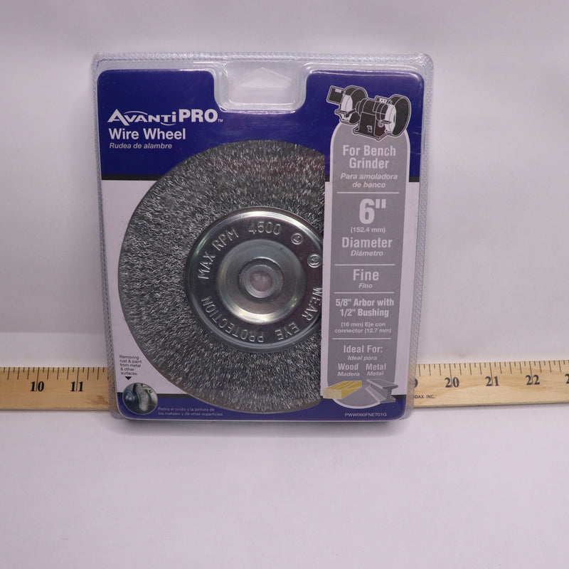 Avanti Pro Fine Bench Wire Wheel 6" PWW060FNET01G