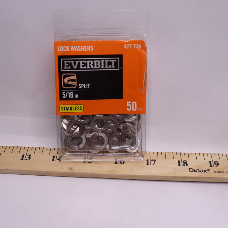 (50-Pk) Everbilt Lock Washers Stainless Steel 5/16" 427736