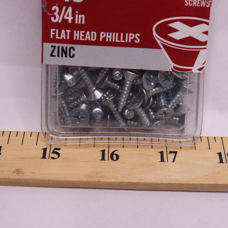 (100-Pk) Everbilt Phillips Flat Head Sheet Metal Screw Zinc Plated