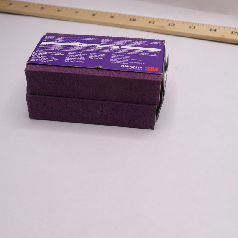 (2-Pk) 3M X-Fine Block Sanding Sponges 2-1/2" x 4" x 1" 24002PGP-XF-2