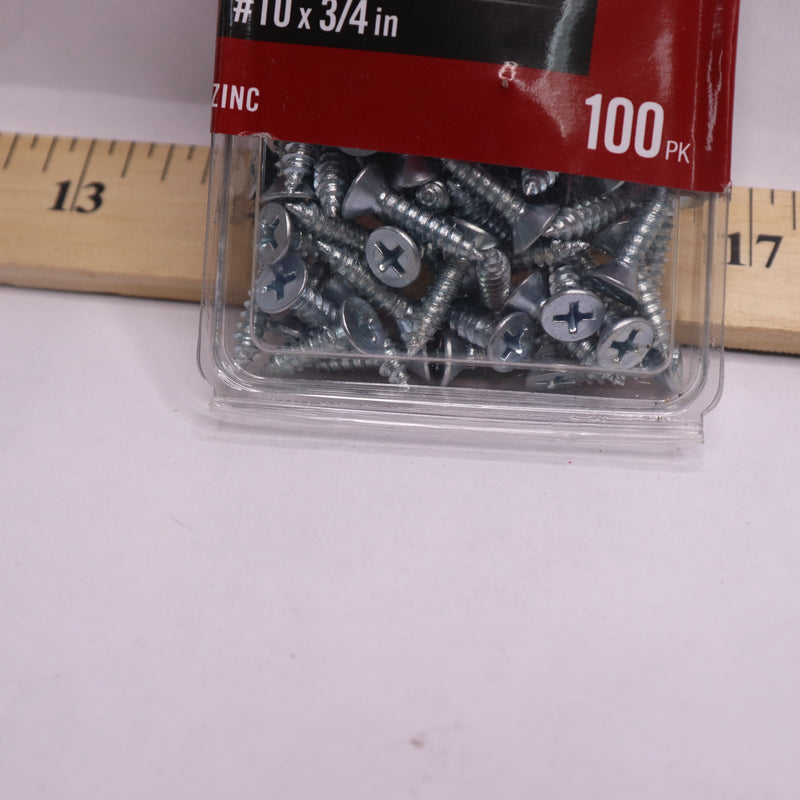 (100-Pk) Everbilt Flat-Head Phillips Drive Sheet Metal Screws