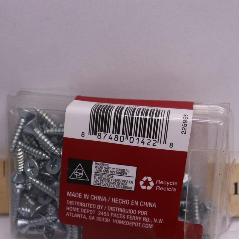 (100-Pk) Everbilt Flat-Head Phillips Drive Sheet Metal Screws