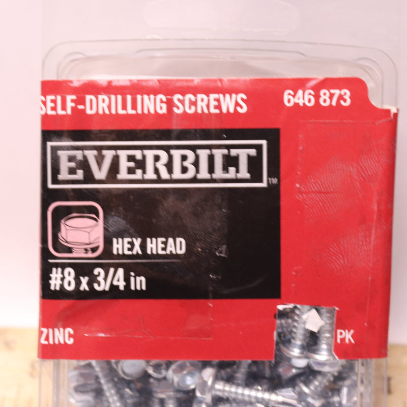 (92-Pk) Everbilt Hex Head Sheet Metal Screws Zinc Plated