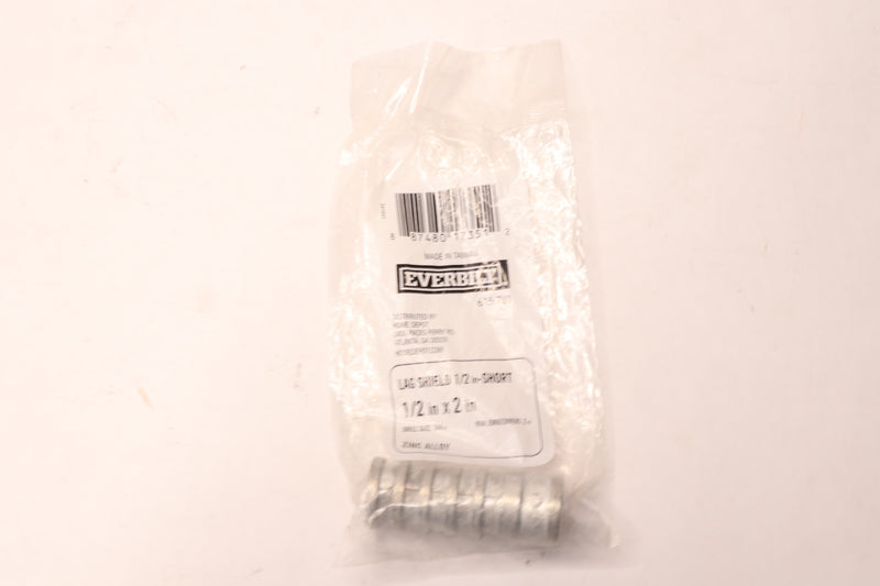 Everbilt Short Lag Shield Zinc-Alloy 1/2" x 2" 615 781