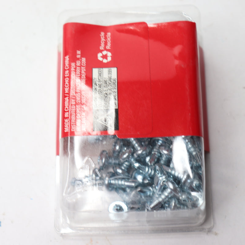 (100-Pk) Everbilt Pan Head Sheet Metal Screws Zinc Plated