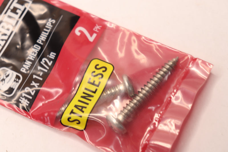 (2-Pk) Everbilt Pan-Head Phillips Drive Sheet Metal Screws