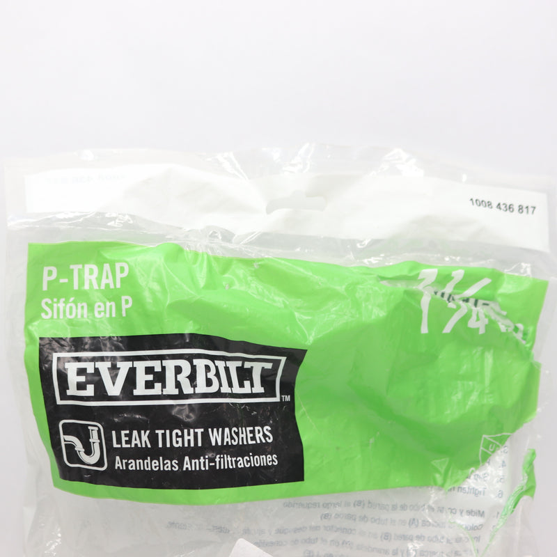 Everbilt P-Trap Leak Tight Washers Pipe Drain 1-1/4" - Missing Nut & Washer