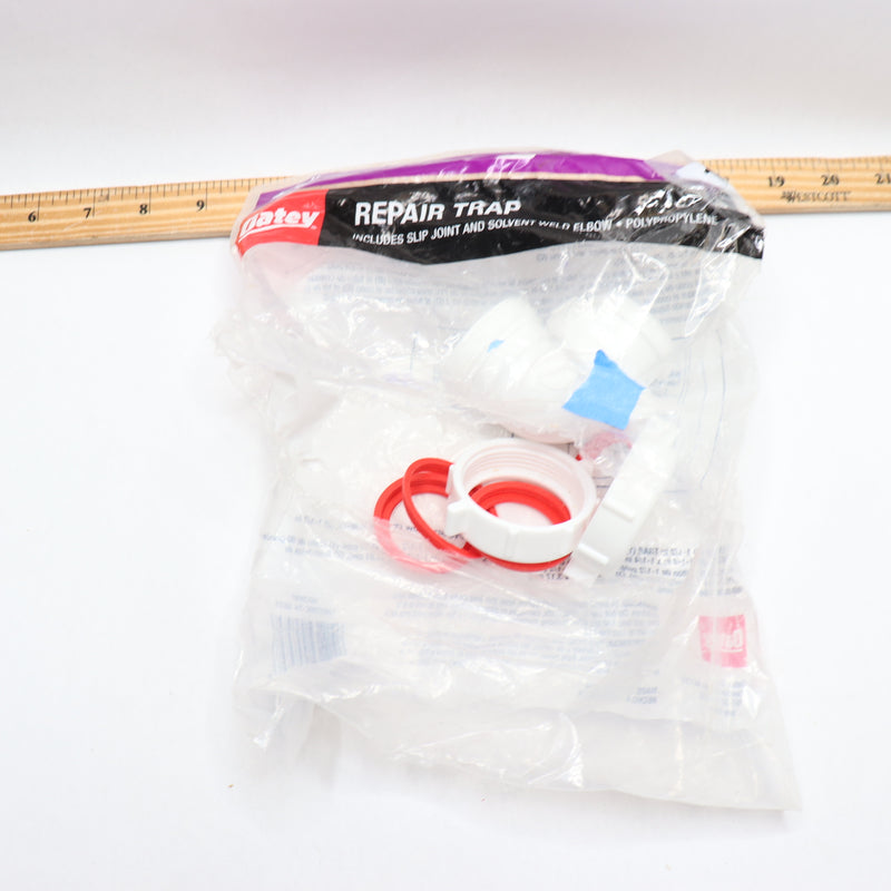 Oatey 90-Deg Slip Joint Elbow PVC White 1-1/2" - Missing 1 Nut Slip Elbow P-Trap