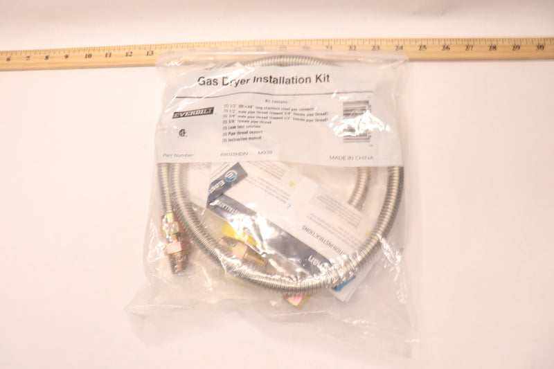 Everbilt Gas Dryer Installation Kit Stainless Steel 48" - 1 Kit / Unopened