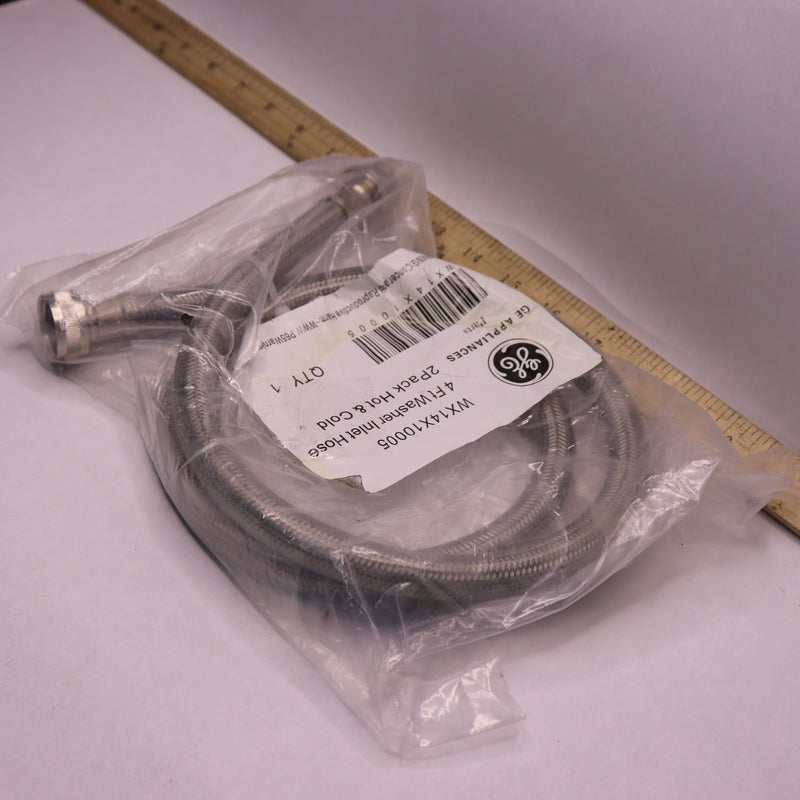 GE Braided Washer Hose Polymer Coated Silver WX14X10005