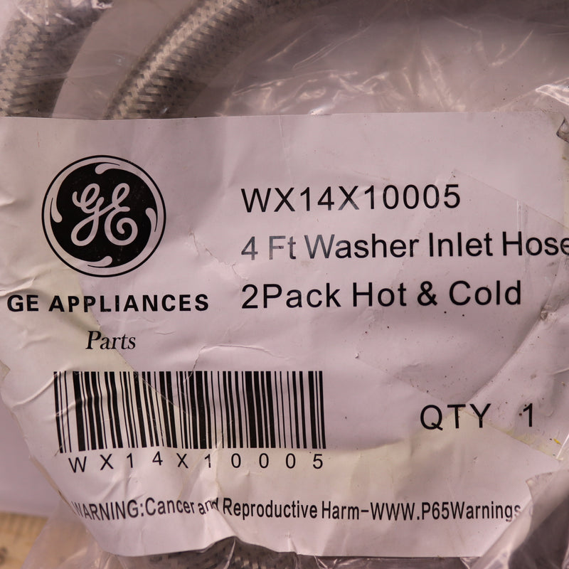 GE Braided Washer Hose Polymer Coated Silver WX14X10005