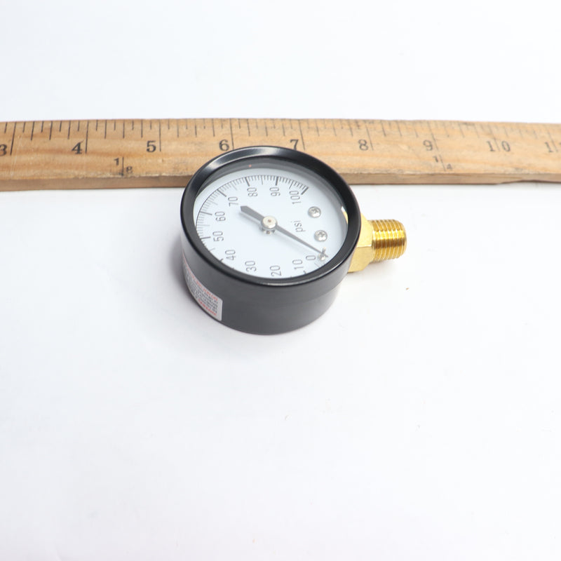 Everbilt Pressure Gauge with Lower Connection Steel Case 100PSI 1001098900