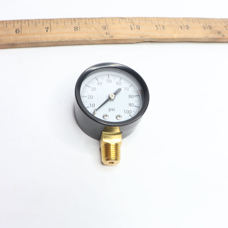 Everbilt Pressure Gauge with Lower Connection Steel Case 100PSI 1001098900