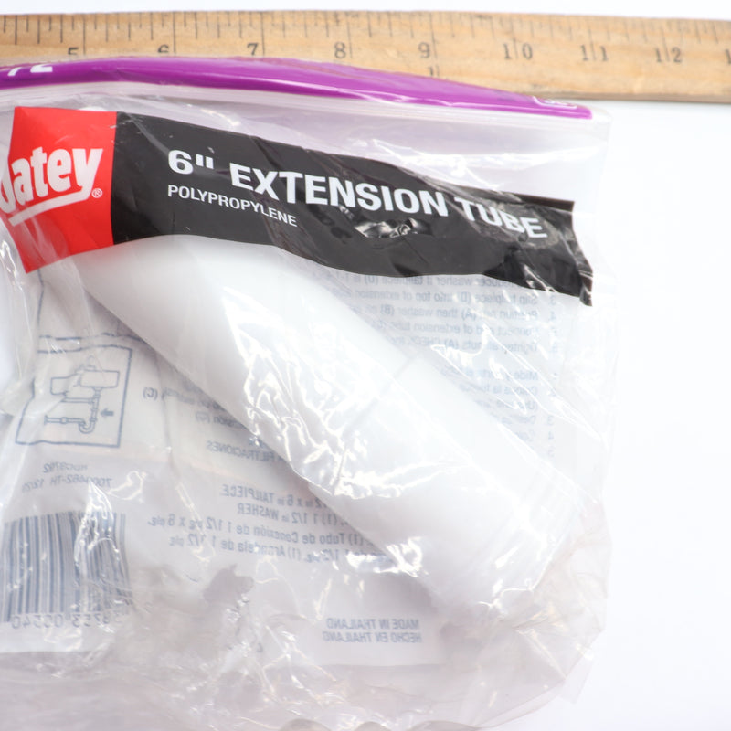Oatey Sink Drain Extension Plastic White 1-1/2" x 6" - No Washer Or Nut