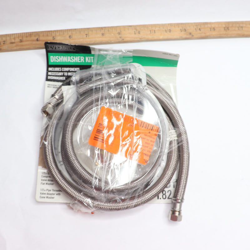 Everbilt Braided Dishwasher Hose Connector Kit Nylon 6Ft 1004061080