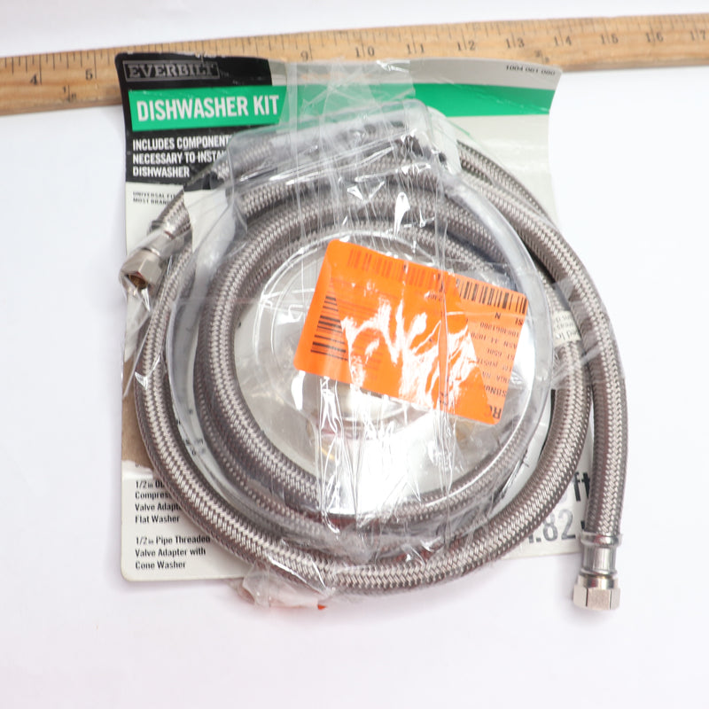 Everbilt Braided Dishwasher Hose Connector Kit Nylon 6Ft 1004061080