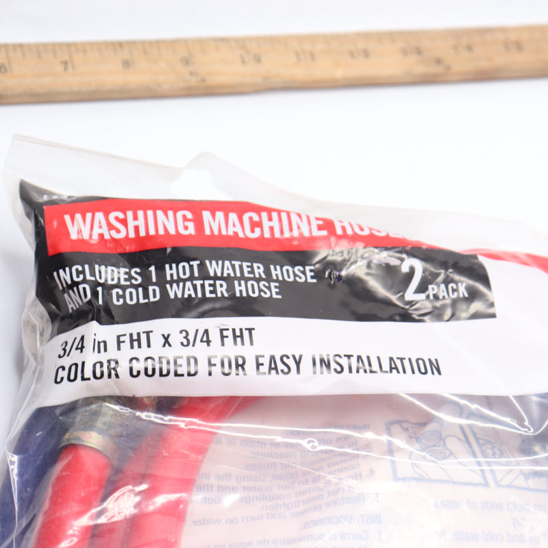 (Pair) Everbilt Washing Machine Fill Hose 34" FIP x 3/4" FIP x 60"