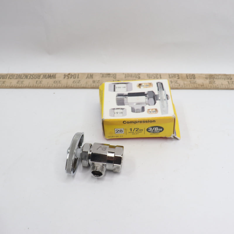 Brasscraft Multi-Turn Angle Valve 1/2" Nominal Com Inlet x 3/8" O.D. Com-No Nut