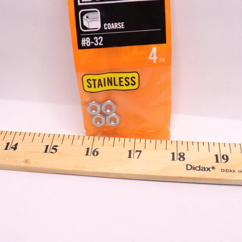 (4-Pk) Everbilt Machine Screw Nut Stainless Steel