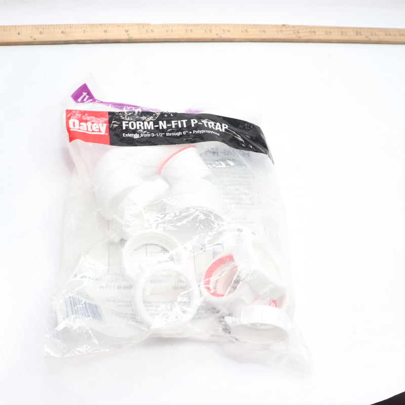 Oatey Sink Drain P-Trap Plastic White 1-1/2" - Missing U Joint