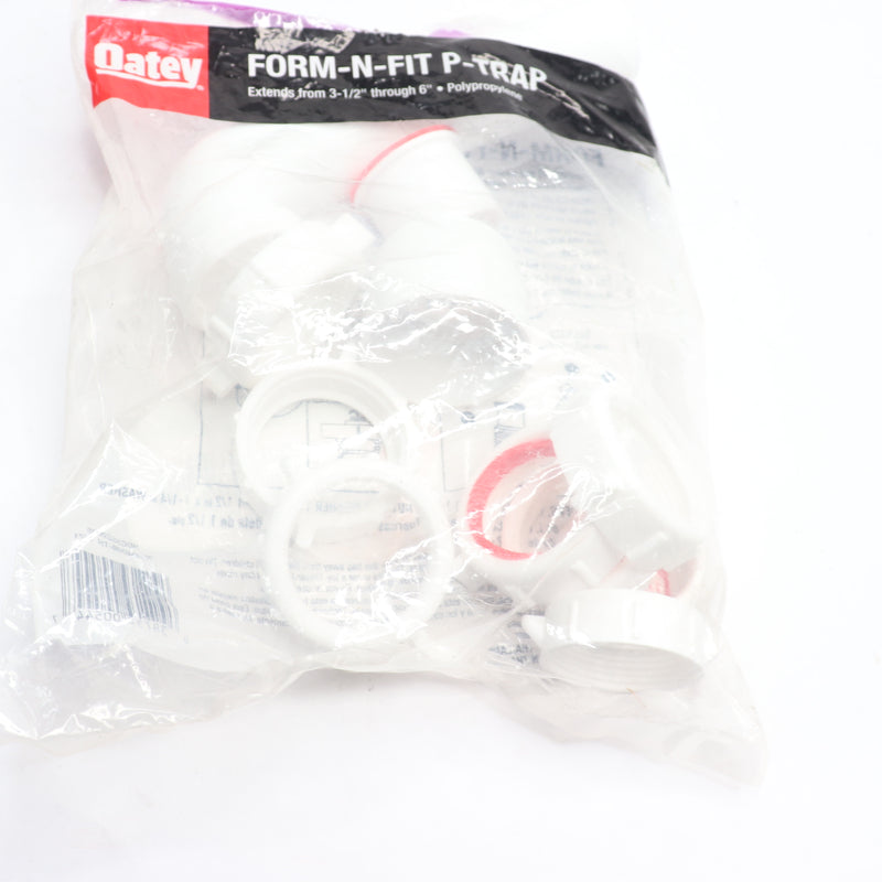 Oatey Sink Drain P-Trap Plastic White 1-1/2" - Missing U Joint