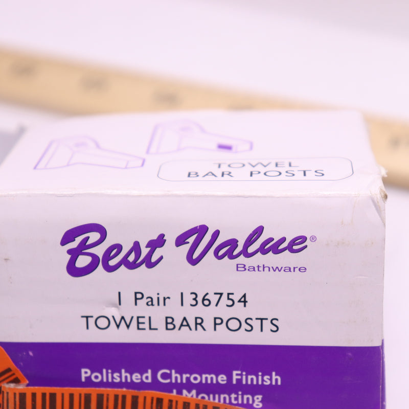 (2-Pk) Best Value Towel Bar Posts Polished Chrome I36754