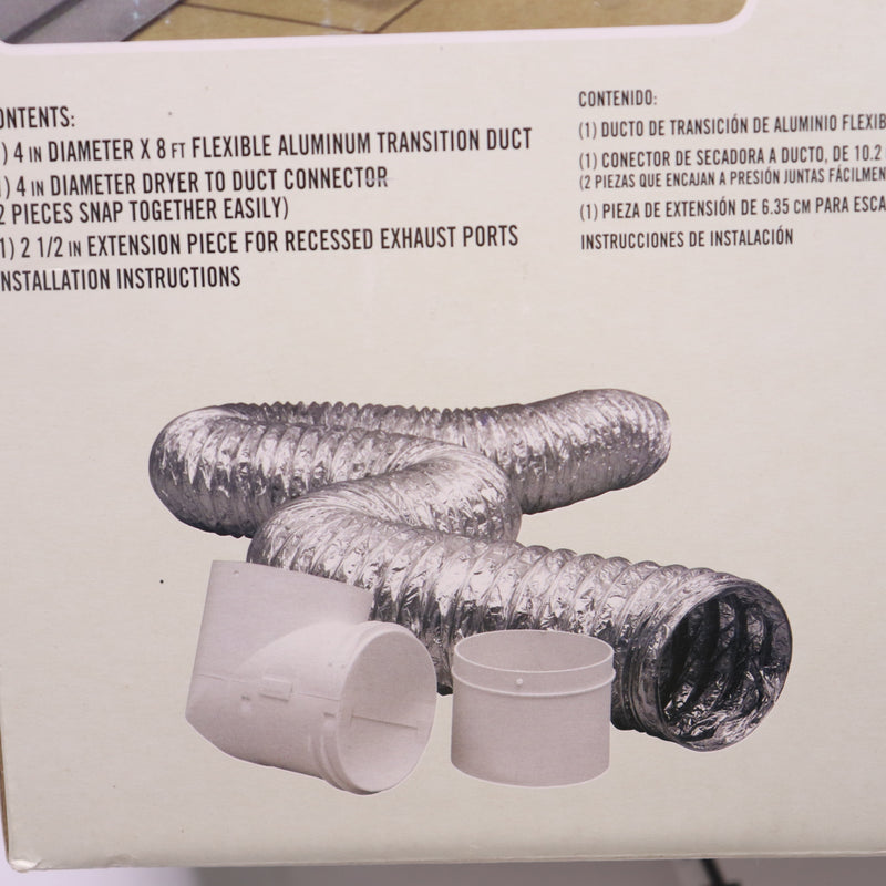 Everbilt Dryer to Duct Connector Kit 4" x 8' TD48D2DHD6 - Missing Connectors