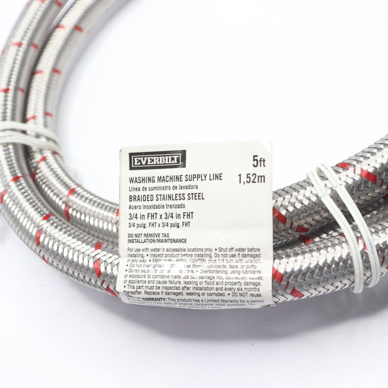 Everbilt Washing Machine Supply Line 3/4" FHT x 3/4" FHT x 60"