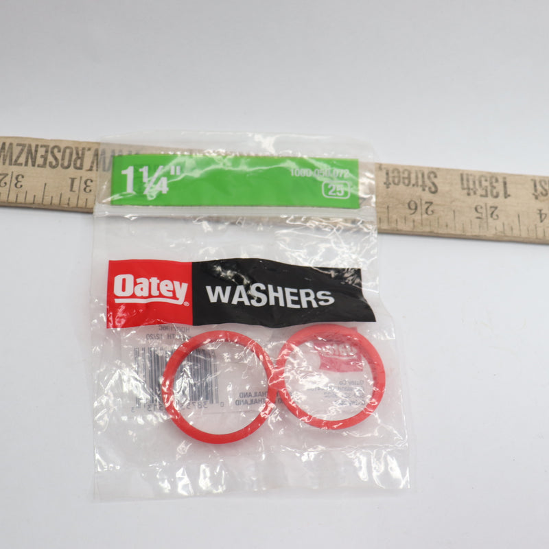 (2-Pk) Oatey Sink Drain Pipe Slip-Joint Washer Rubber Red 1-1/4" HDC7196C
