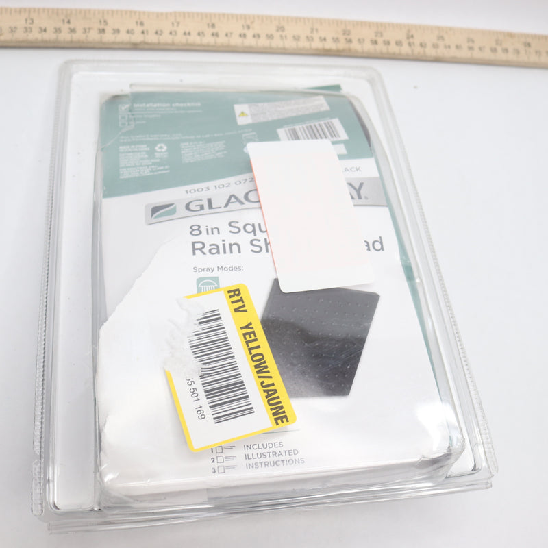 Glacier Bay 1-Spray Pattern Fixed Shower Head Matte Black 8 1003 102 072
