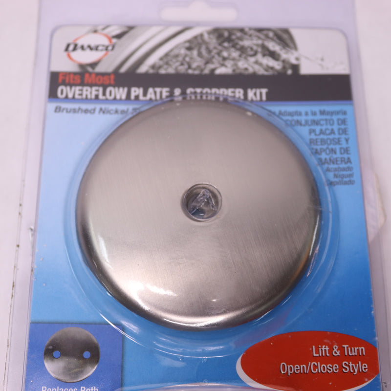 Danco Universal Lift and Turn Bath Overflow Plate Brushed Nickel 89239