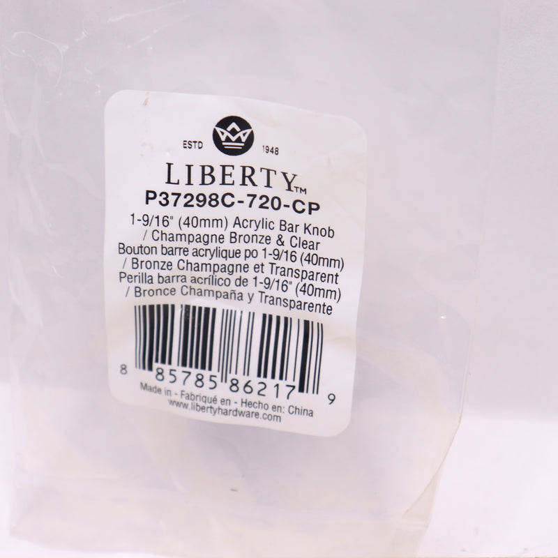 Liberty Cabinet & Drawer Knob Champagne Clear Acrylic Bronze P37298C-720-CP