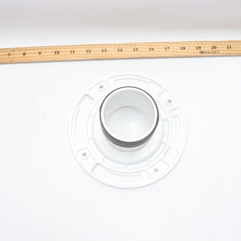 Oatey Twist-N-Set Open Toilet Flange PVC White 3" 43654