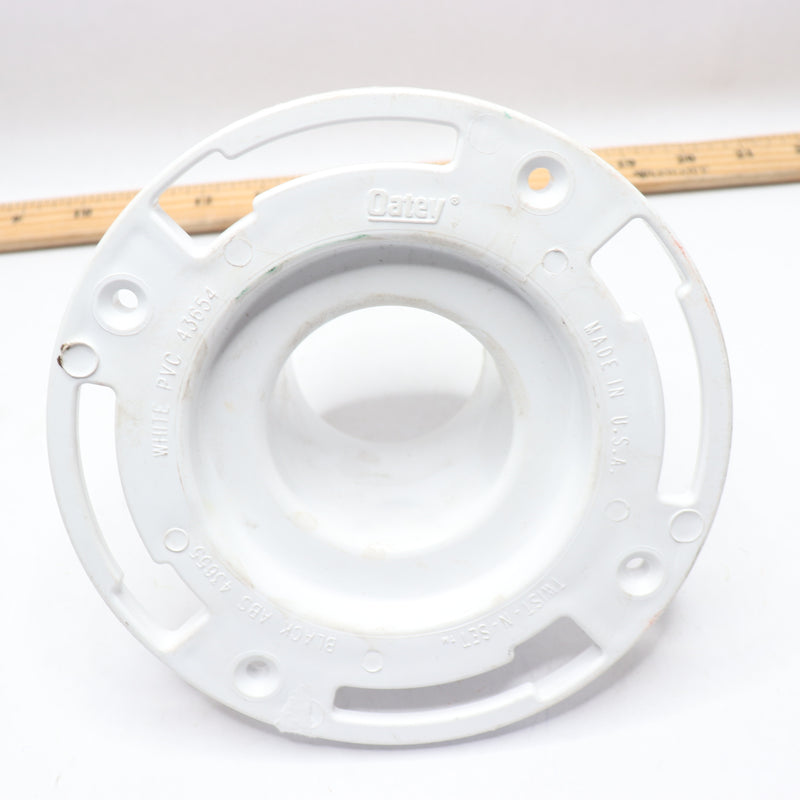 Oatey Twist-N-Set Open Toilet Flange PVC White 3" 43654