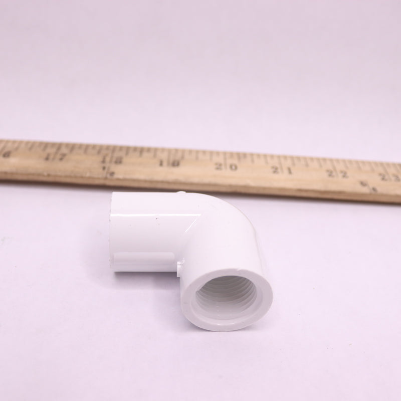 (11-Pk) Dura Pipe Fitting PVC White S x FPT Elbow Sch40 90-Degree 1/2"