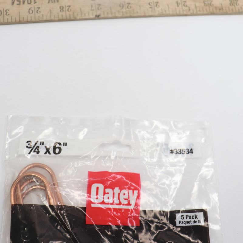 (5-Pk) Oatey Wire Hook Copper 3/4" x 6" 33534