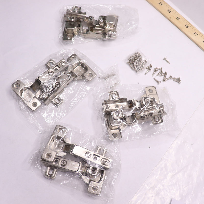 (4-Pair) Everbilt 110° Full Overlay Cabinet Hinge Steel HC11SFE-NP-U1