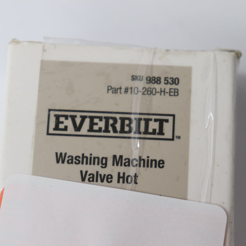 Everbilt Washing Machine Hot Water Valve Brass 10-260-C-EB