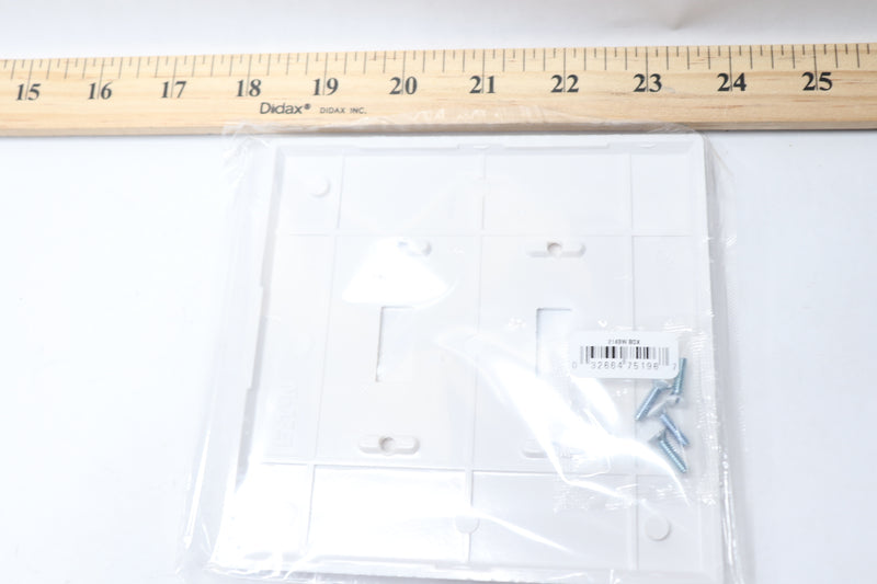 (10-Pk) Eaton Wiring Thermoset 2-Gang Toggle Switch Wallplate Oversize White