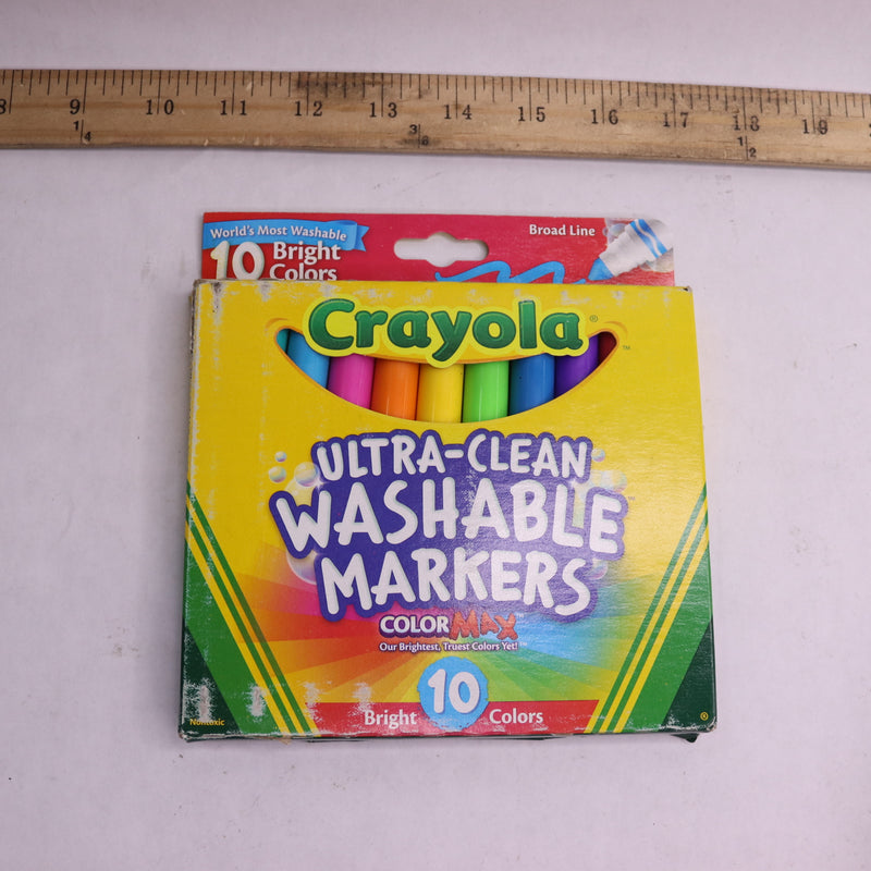 (10-Pk) Crayola Washable Markers Broad Line Markers Multicolor 58-7855