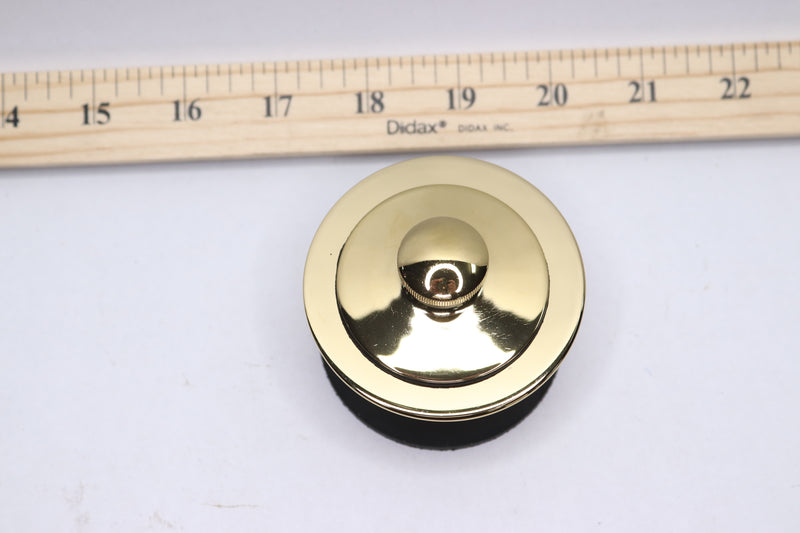 Westbrass Twist-and-Close Bath Drain Plug NPSM Fine Thread Polished Brass 1-3/8"