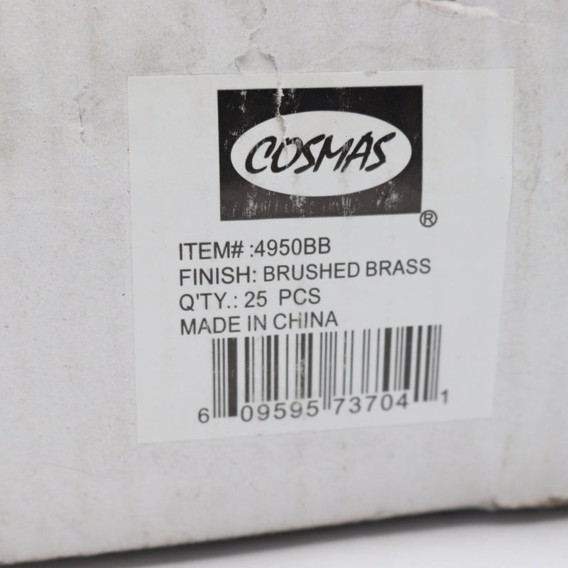 (25-Pk) Cosmas Round Mushroom Knob Brushed Brass 1-1/4" 4950BB
